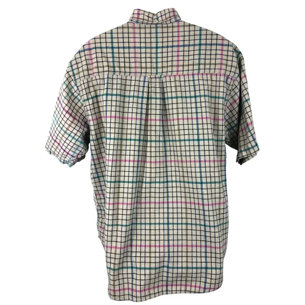 Salty Dog by Gant Plaid Short Sleeve Button Up Shirt Men's Size 1X Big - Picture 2 of 9